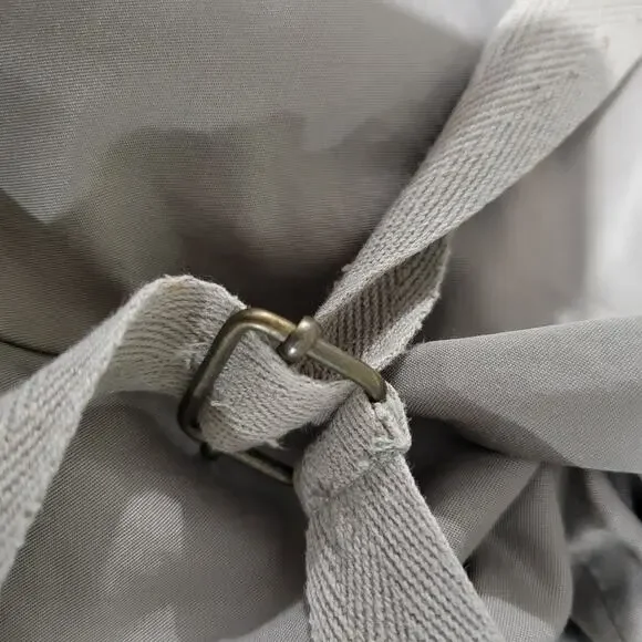 Cargo Utility Midi Dress Tan Khaki Stretch Zippers Parachute Sack Utilitarian XS - Picture 11 of 16